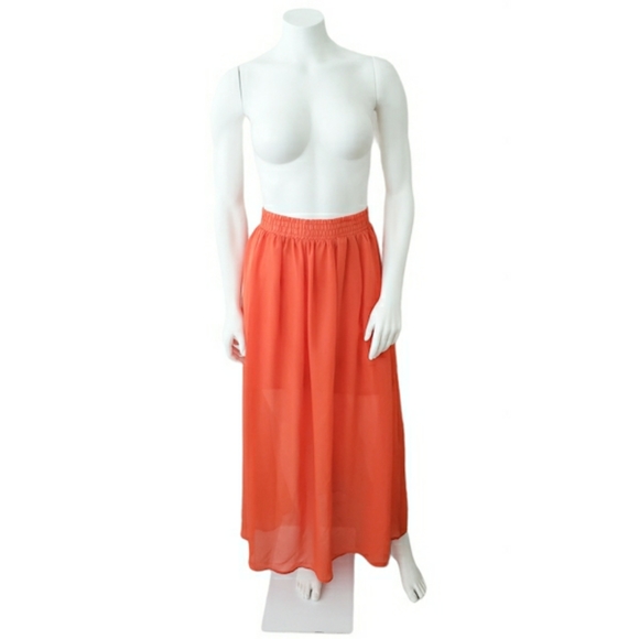 Seductions Orange Midi- Maxi Skirt - Picture 4 of 5